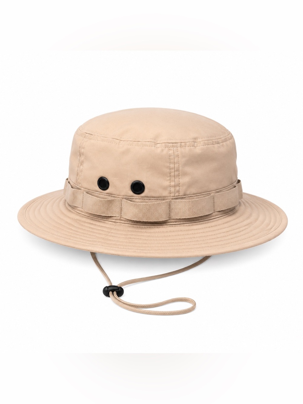 Beige Boonie Safari Bucket Hat L/XL Wide Brim Chin Strap Outdoor Hiking